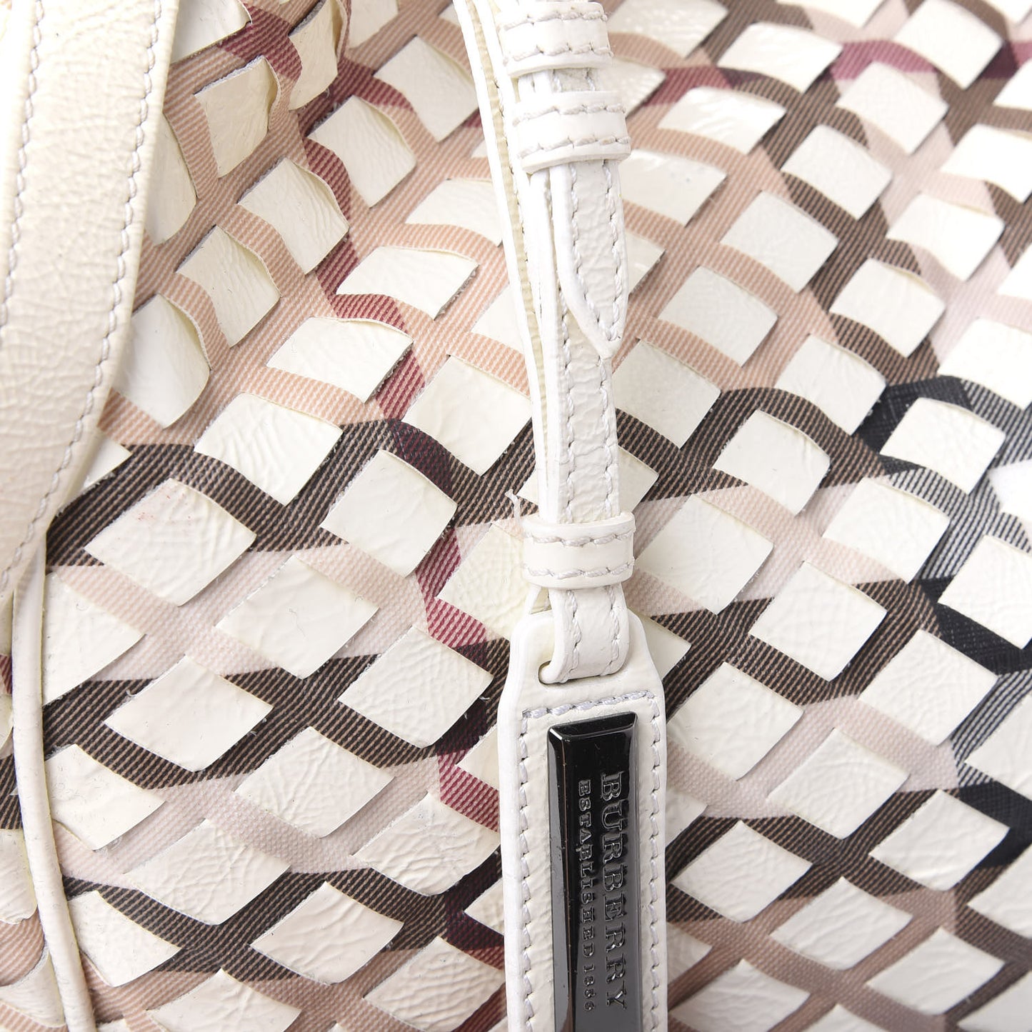 Patent Canvas Woven Nova Check Canterbury White