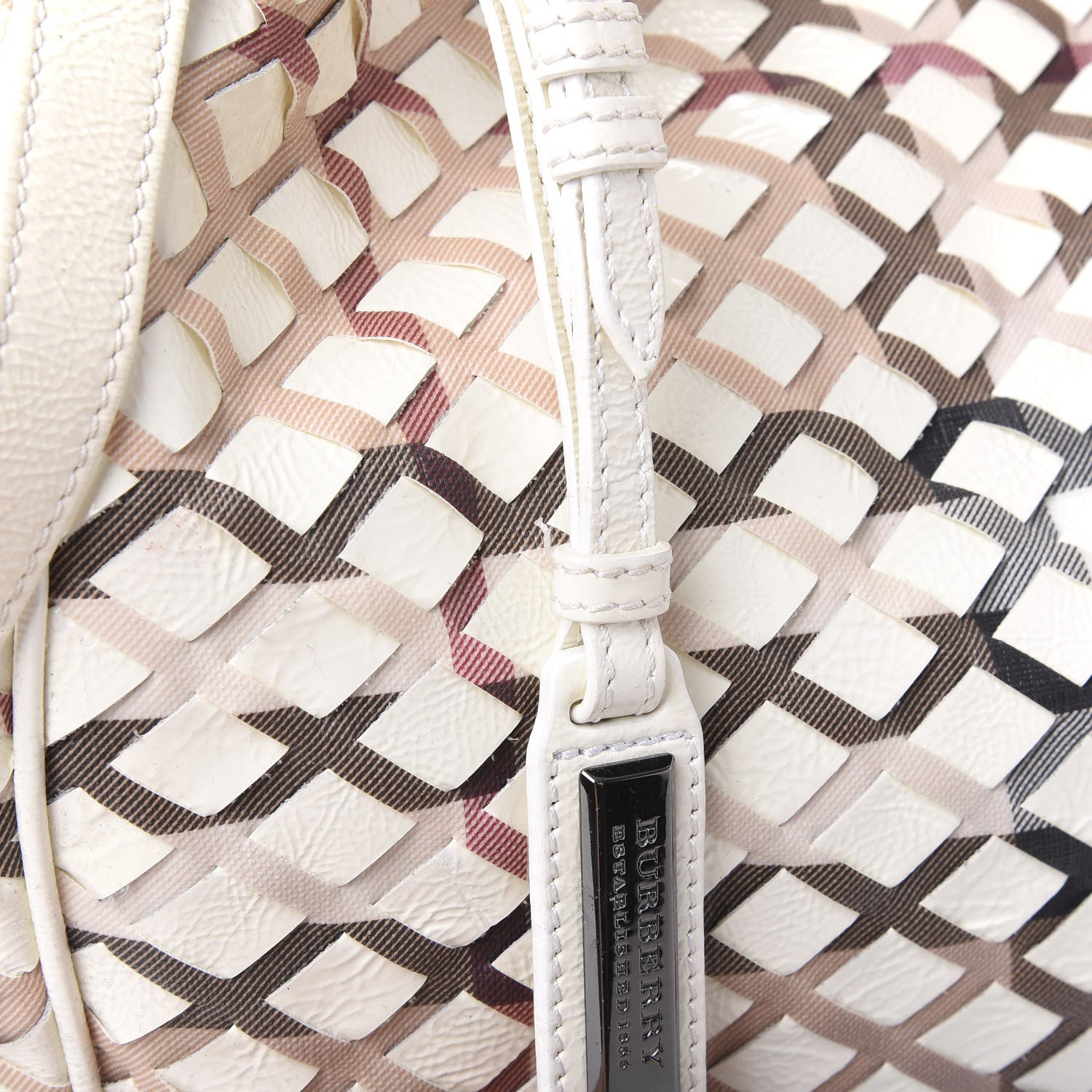 Burberry Patent Canvas Woven Nova Check Canterbury White 15 of 16
