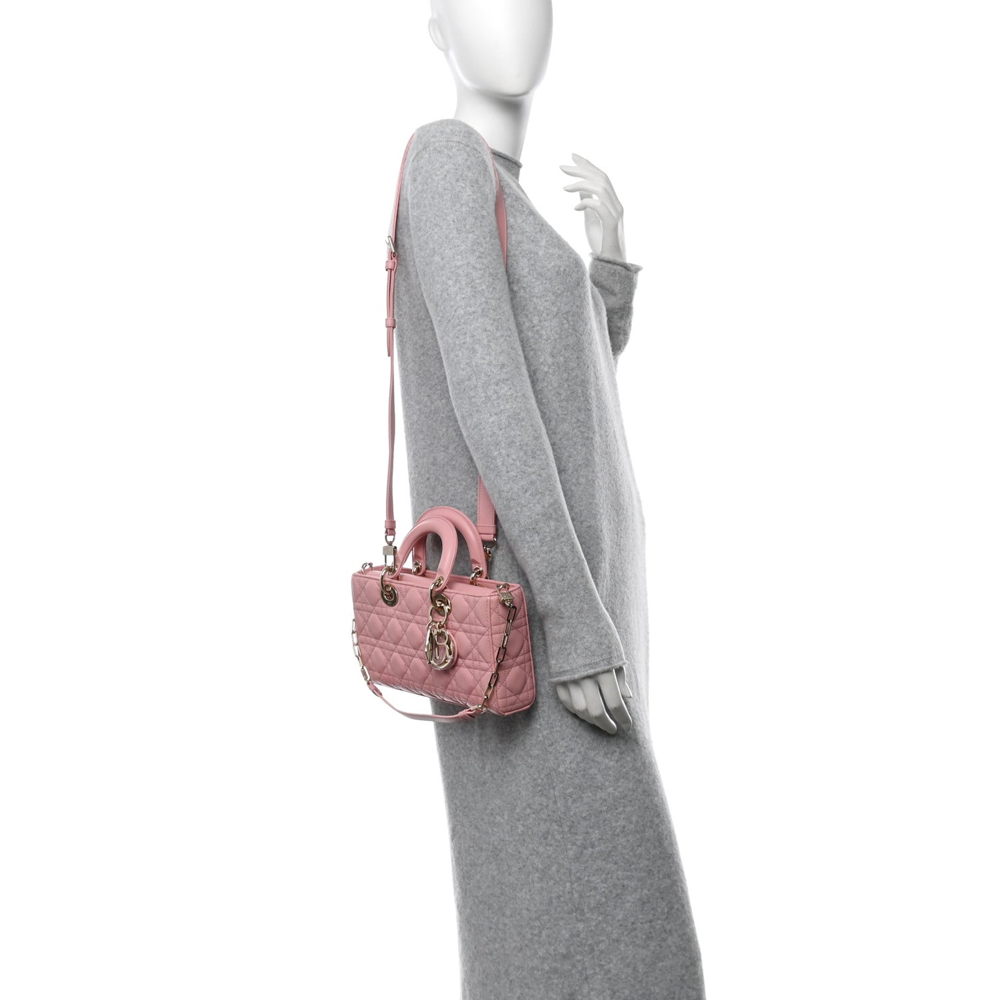 Lambskin Cannage Medium Lady D-Joy Light Pink