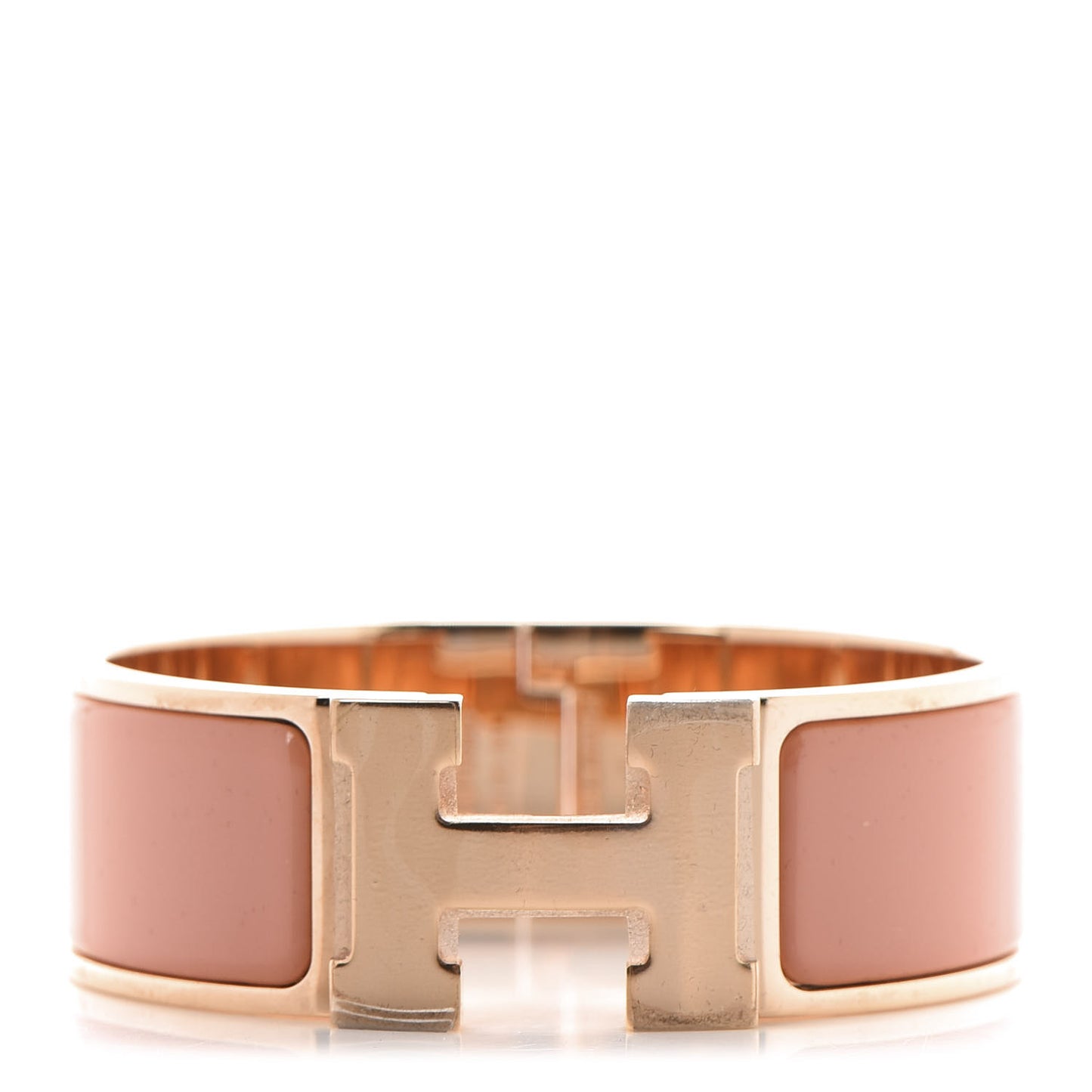 Enamel Wide Clic Clac H Bracelet PM Peach Melba