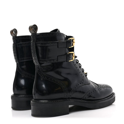 Louis Vuitton Glazed Calfskin Midtown Ankle Boots 38 Black 4 of 6