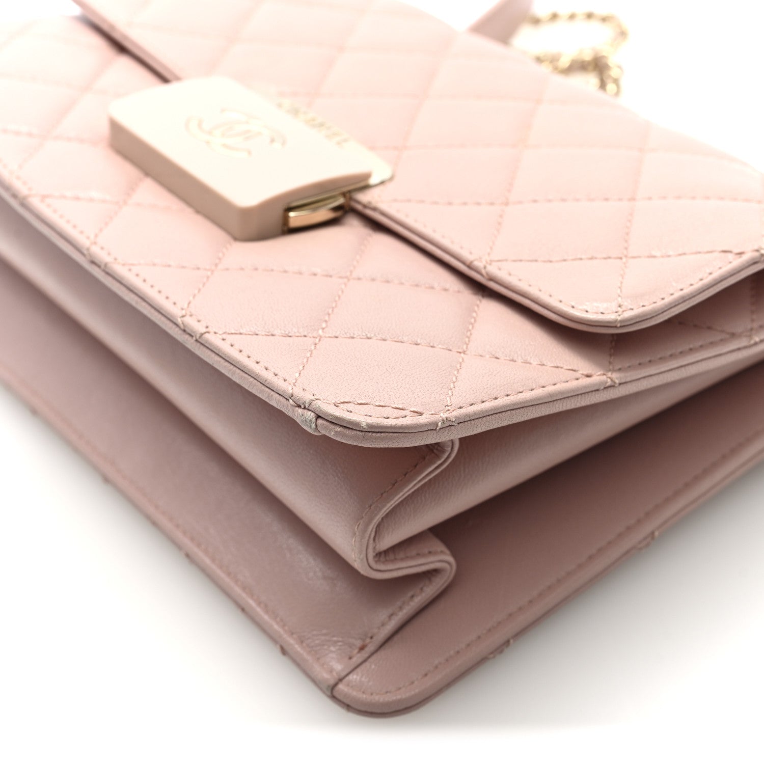 Chanel Sheepskin Quilted Beauty Lock Flap Pink 10 of 10