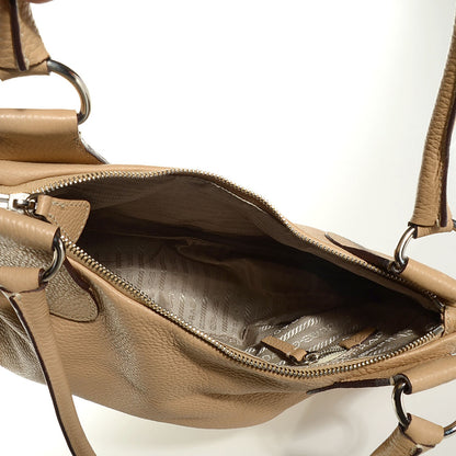 Prada Vitello Daino Shoulder Bag Sabbia 6 of 9