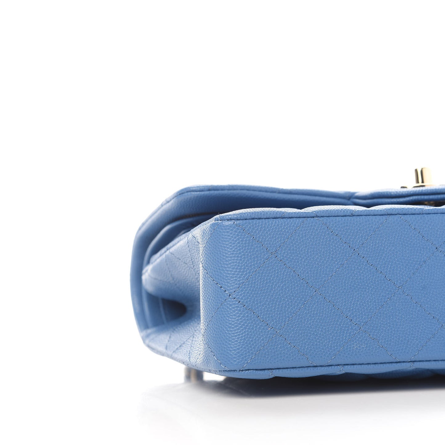 Caviar Quilted Small Double Flap Blue