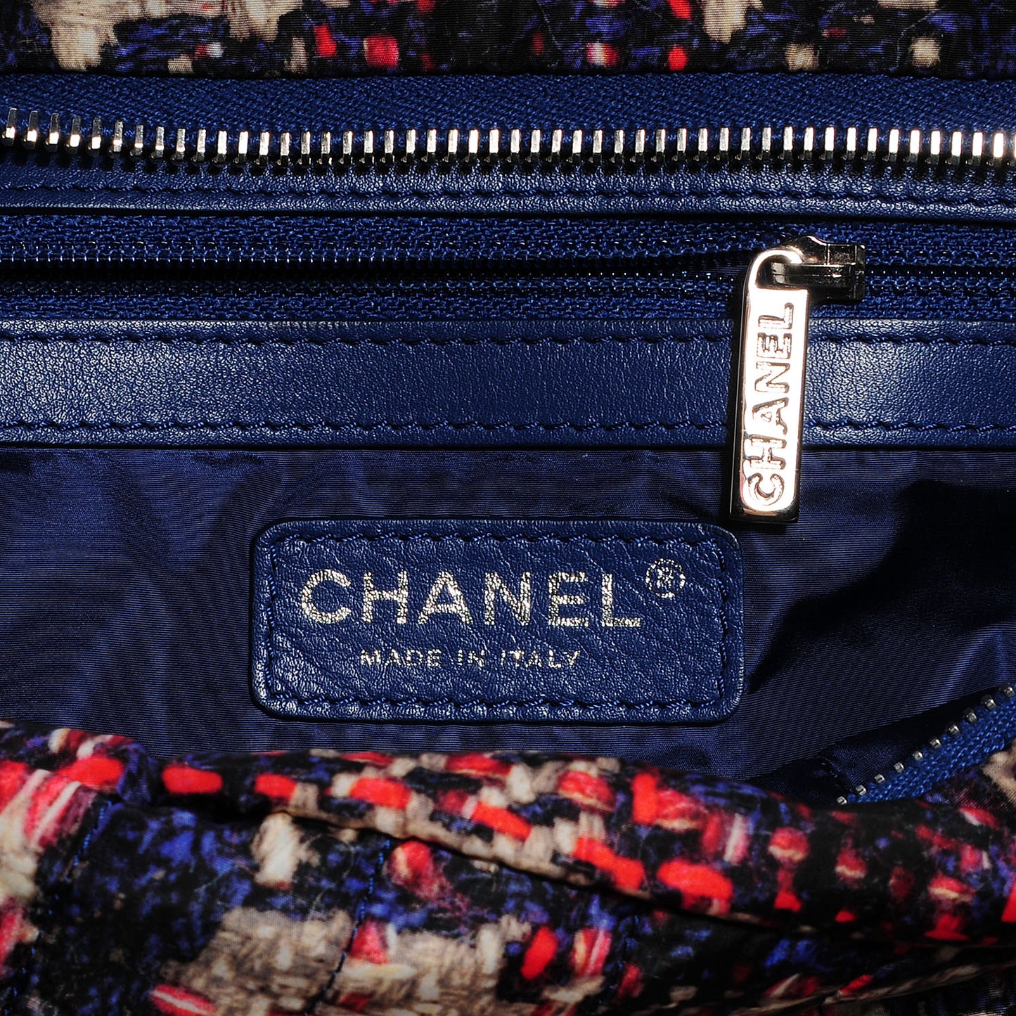 Nylon Tweed Printed Maxi Flap Multicolor
