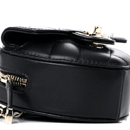 Chanel Lambskin Quilted CC In Love Heart Waist Belt Bag With Chain Black 8 of 10