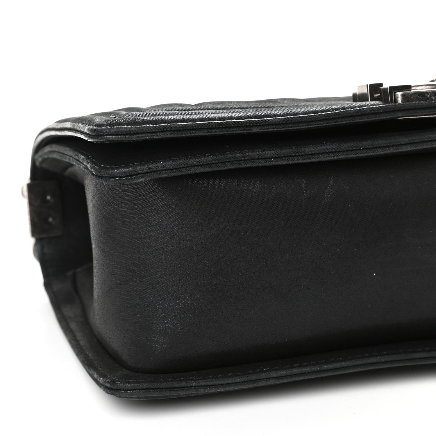 Chanel Iridescent Calfskin Embellished Double Stitch Medium Boy Flap Black 8 of 11