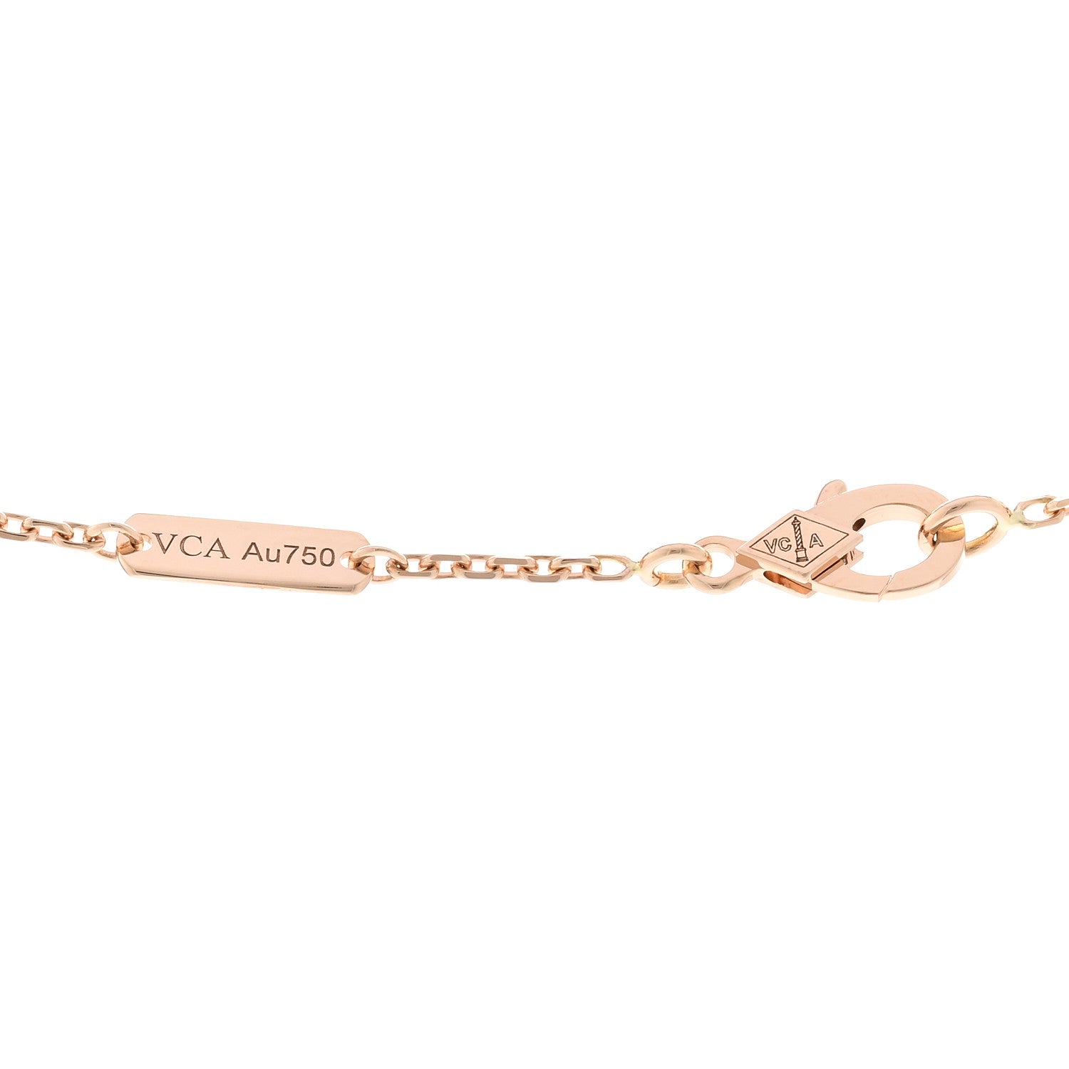 Van Cleef & Arpels 18K Rose Gold Diamond Vintage Alhambra Pendant Necklace 4 of 5