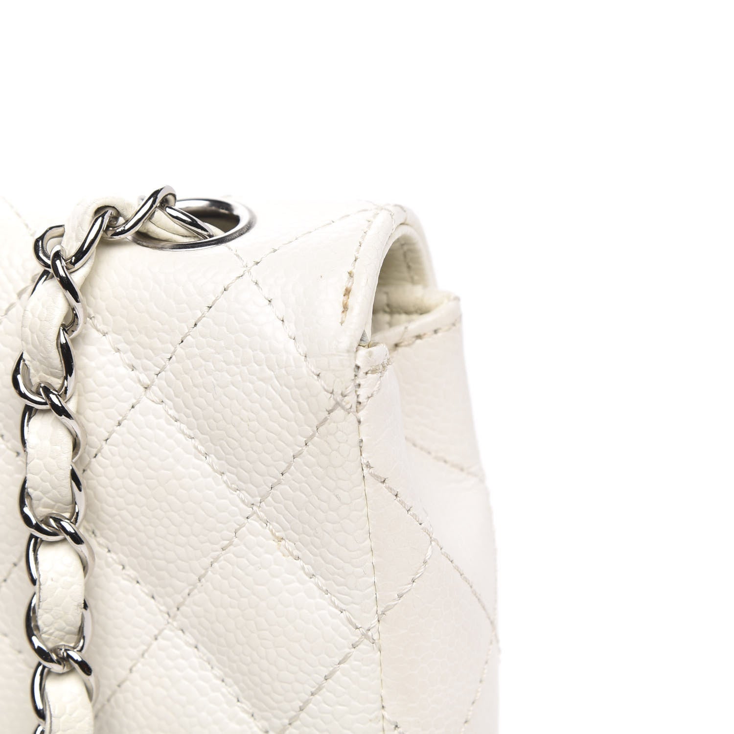 Chanel Caviar Quilted East West Flap White 12 of 14