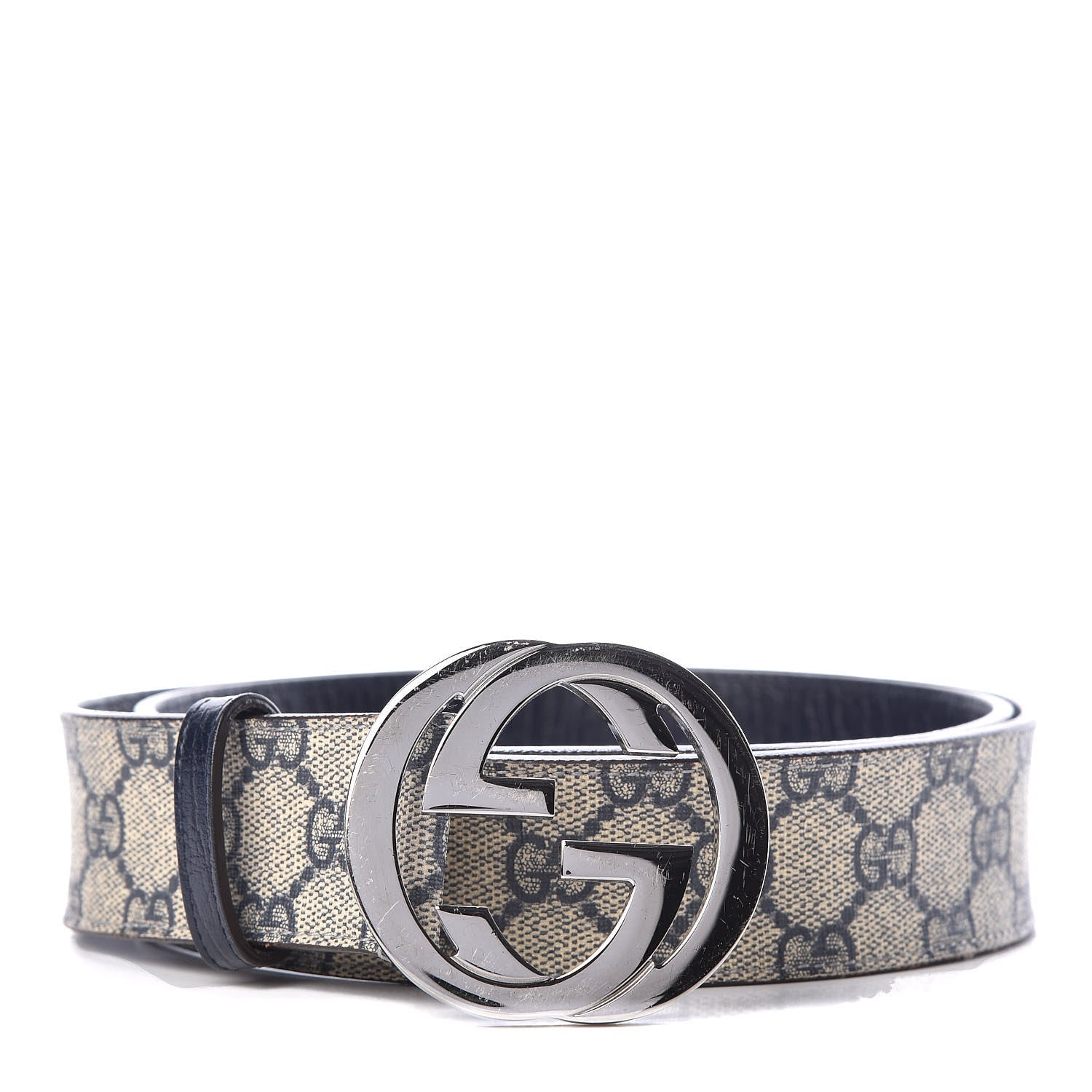 Gucci GG Plus Monogram Interlocking G Belt 90 36 Navy 1 of 7