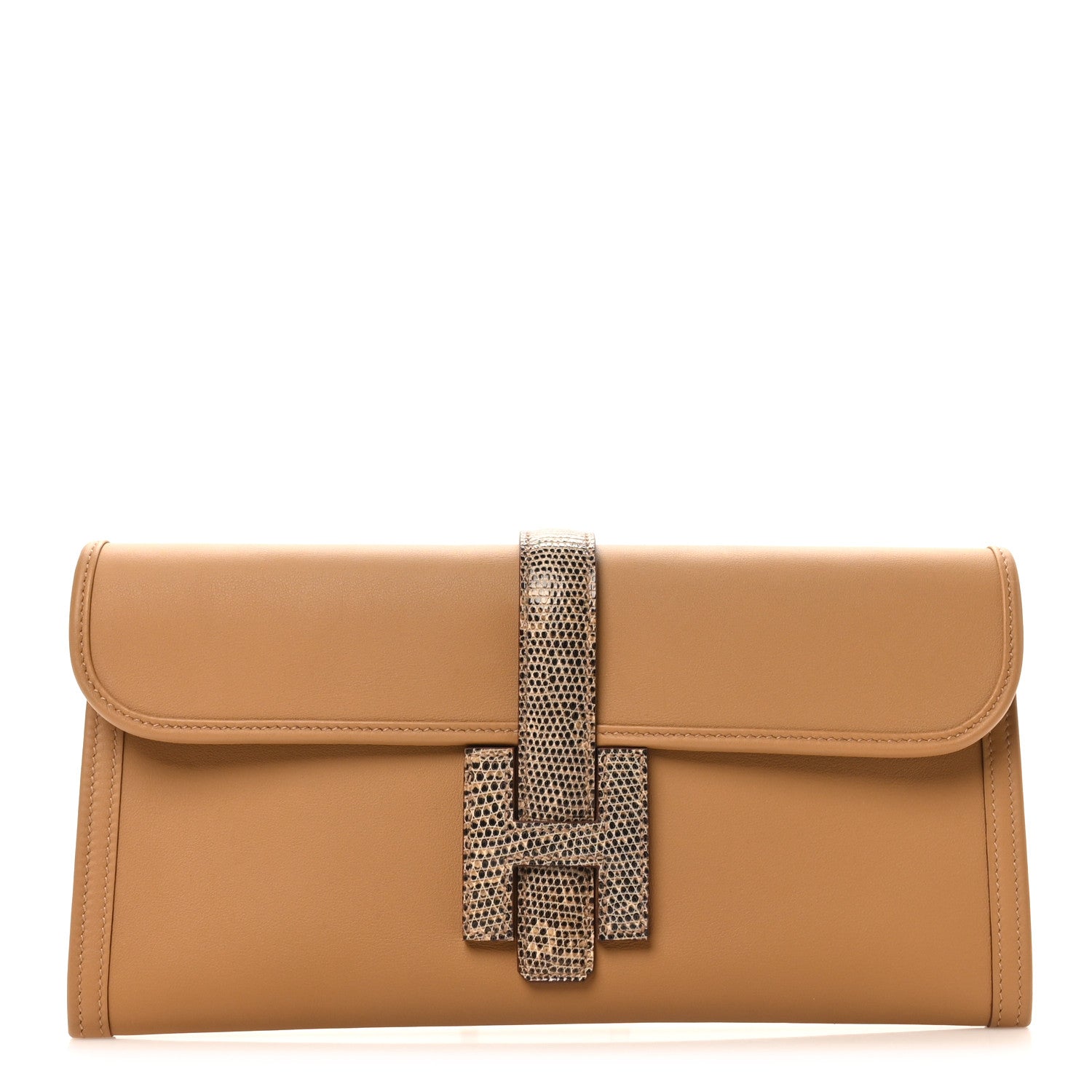 Hermes Swift Lizard Jige Elan Touch 29 Clutch Biscuit Ombre 1 of 8