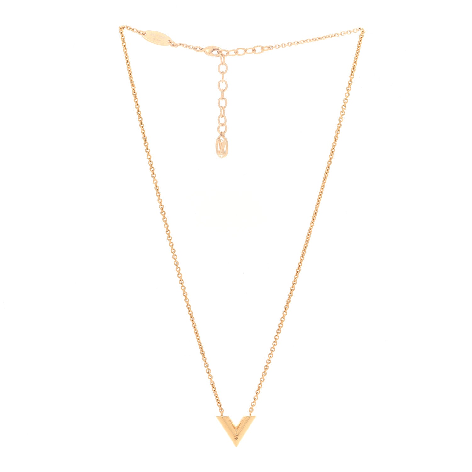Louis Vuitton Essential V Necklace Gold 3 of 7