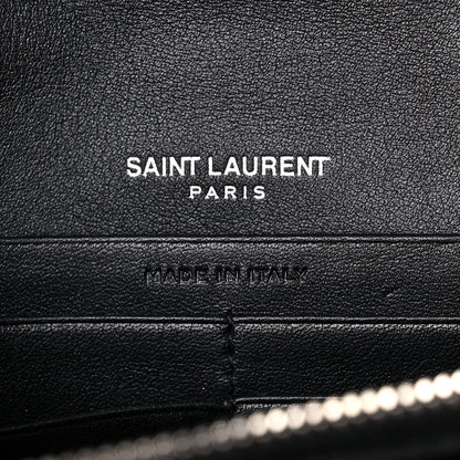 Saint Laurent Patent Grain De Poudre Matelasse Chevron Monogram Chain Wallet Neon Pink 6 of 13