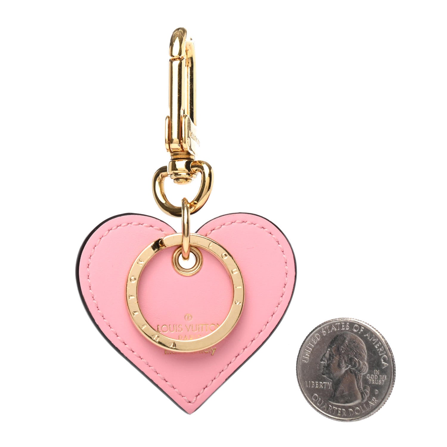 Louis Vuitton Calfskin Gradient Love Lock Heart Bag Charm Rose 2 of 4