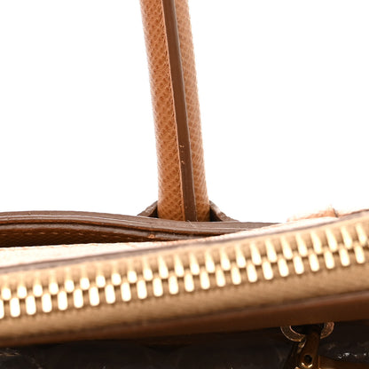 Prada Saffiano Cuir Double Zip Frame Tote Caramel 11 of 11