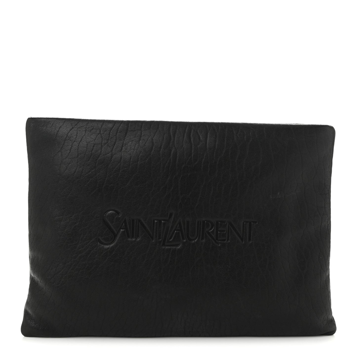 Lambskin Large Puffy Pouch Black