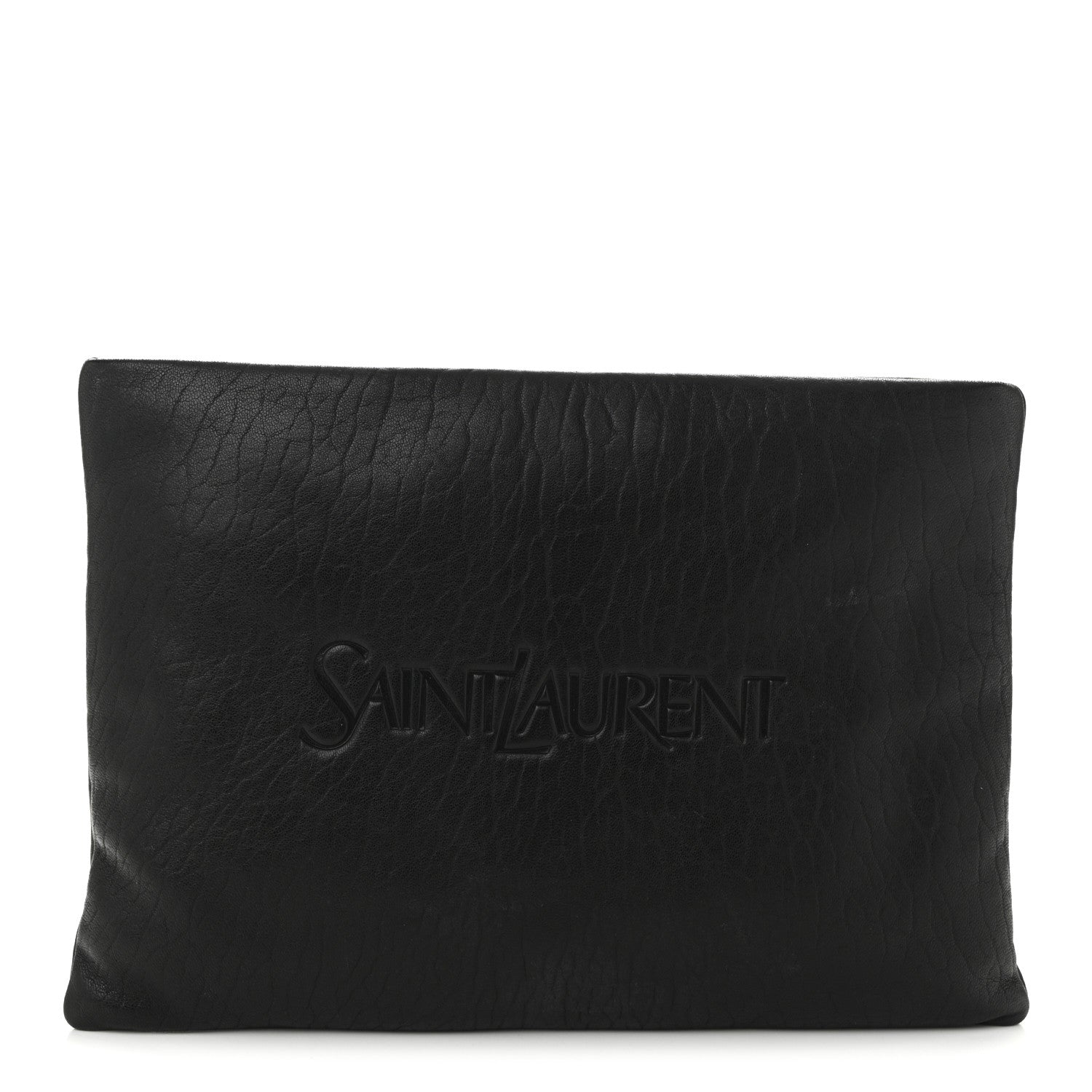 Saint Laurent Lambskin Large Puffy Pouch Black 1 of 10