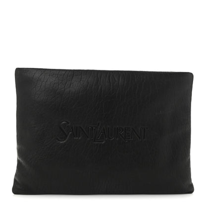Saint Laurent Lambskin Large Puffy Pouch Black 1 of 10