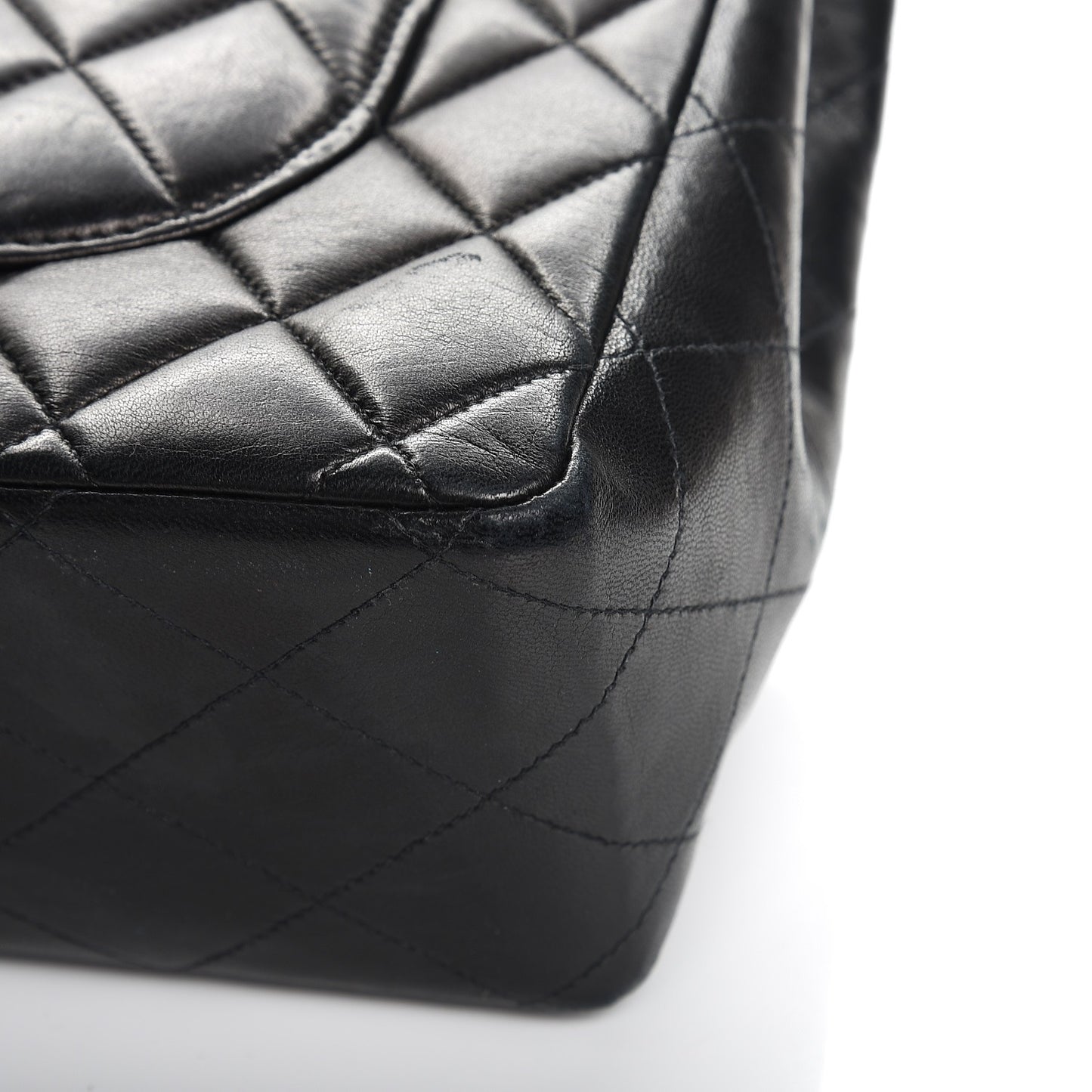 Lambskin Quilted Jumbo Single Flap Black