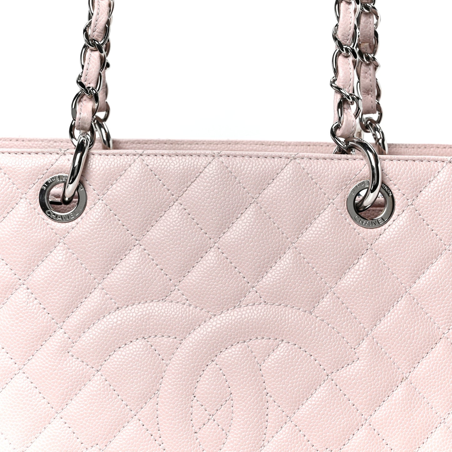 Caviar Quilted Grand Shopping Tote GST Light Pink