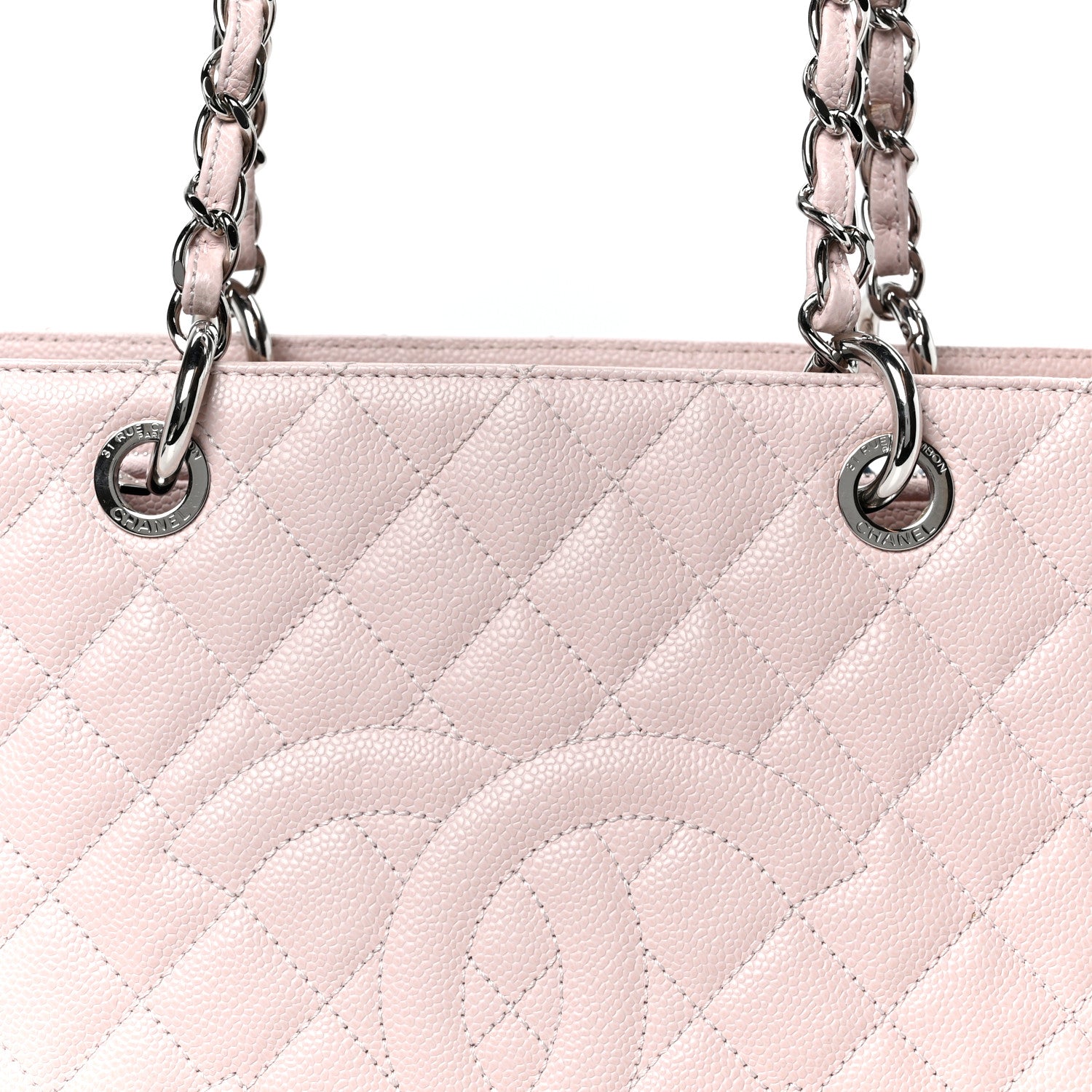 Chanel Caviar Quilted Grand Shopping Tote GST Light Pink 8 of 11