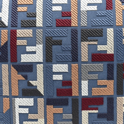Fendi Yarn Canvas FF Multicolor Embroidered Chinese Valentines Small Melon Bag Blue 8 of 10