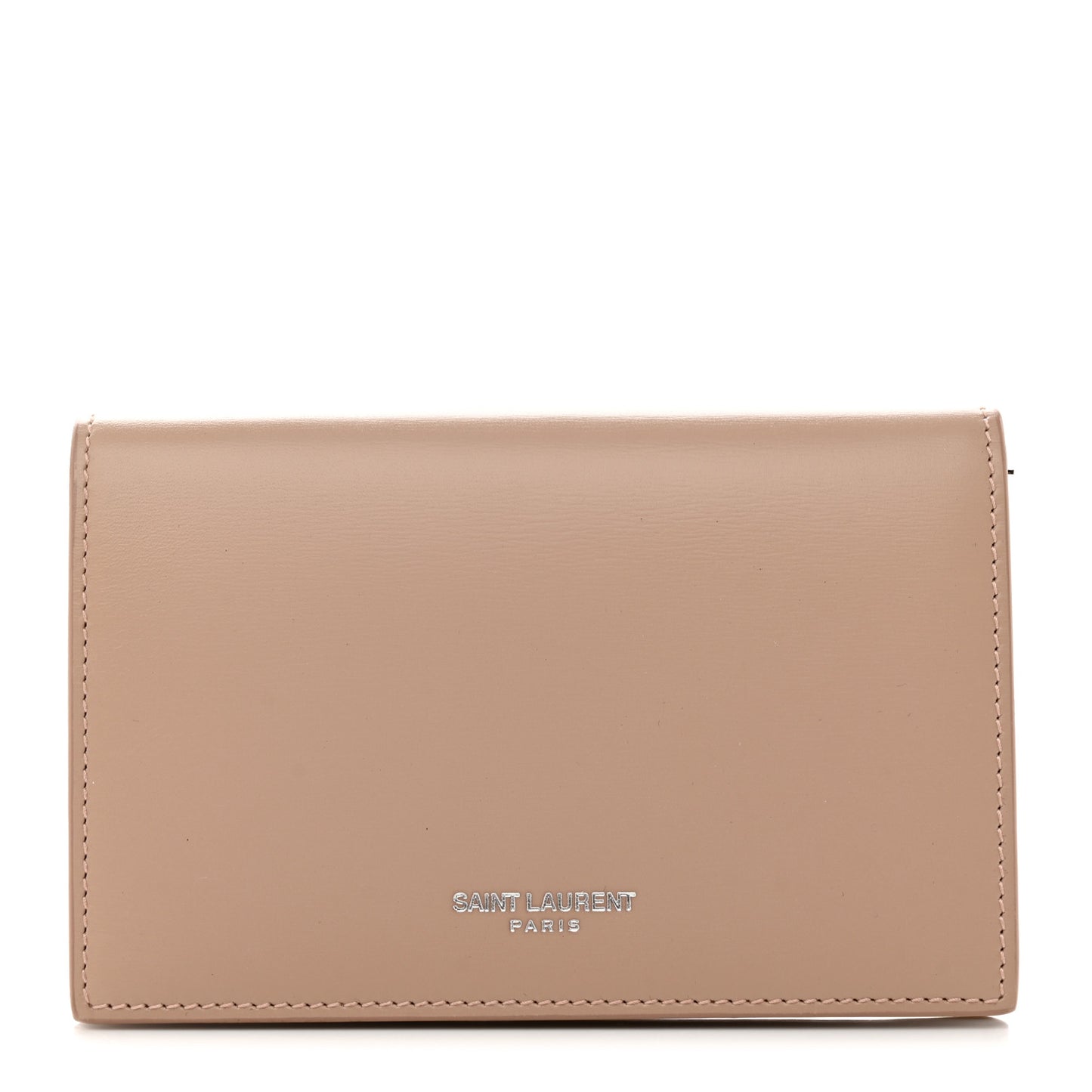 Calfskin Fragments Flap Wallet Dark Beige