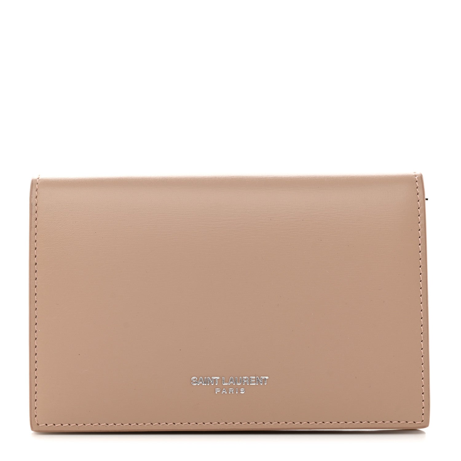 Saint Laurent Calfskin Fragments Flap Wallet Dark Beige 1 of 8