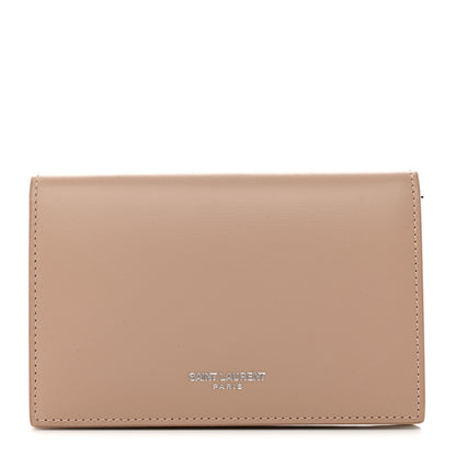 Saint Laurent Calfskin Fragments Flap Wallet Dark Beige 1 of 8