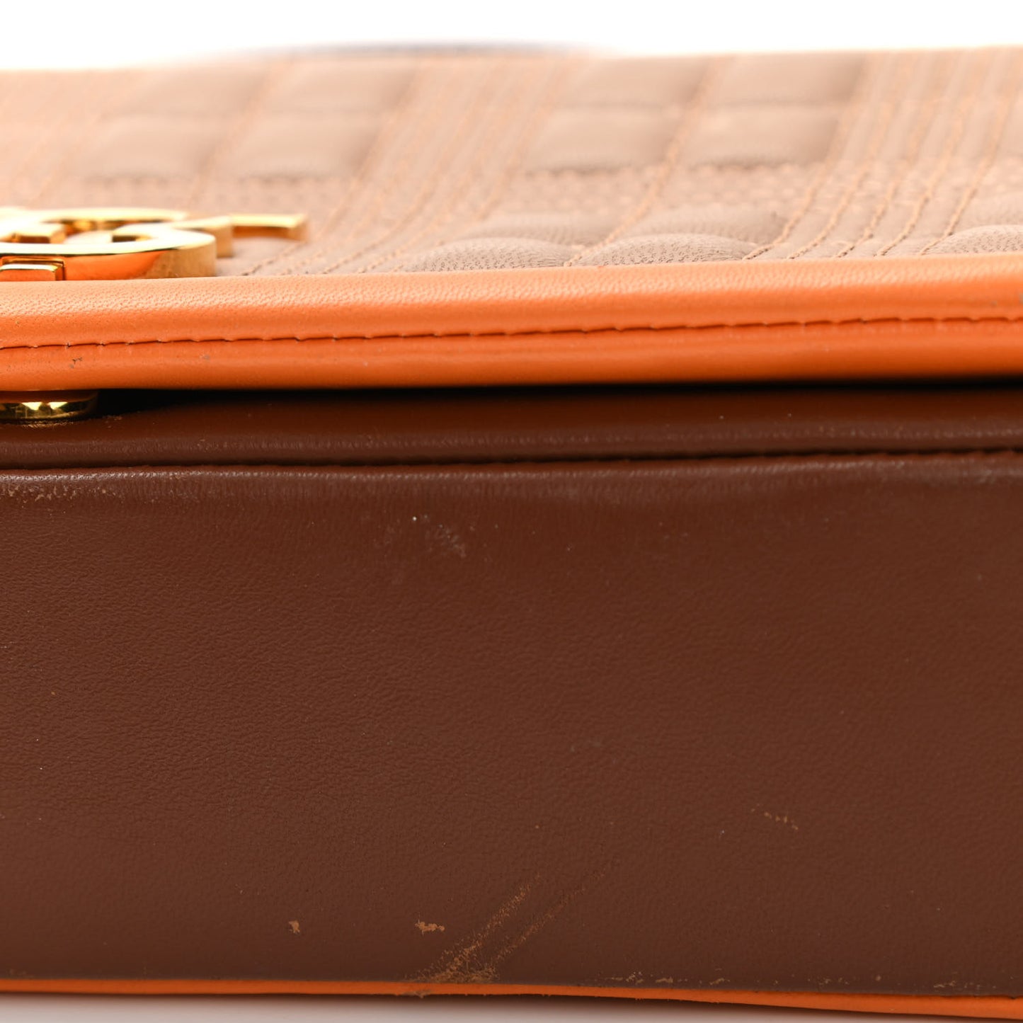 Lambskin Quilted Small Lola Bag Brown