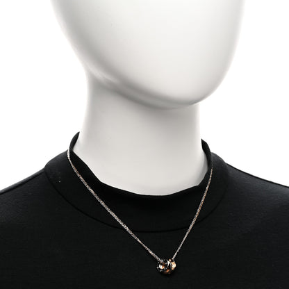 Cartier 18K White Pink Gold Diamond Three Ring LOVE Necklace 2 of 5