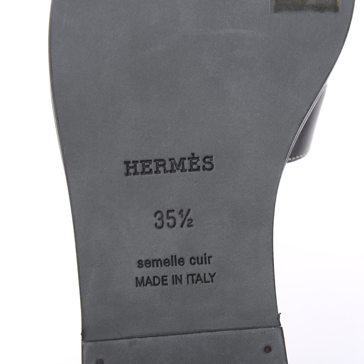 Hermes Box Calfskin Oran Sandals 35.5 Black 8 of 9