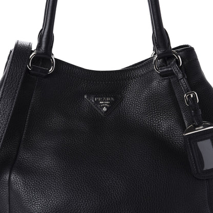 Prada Vitello Daino Shoulder Bag Black 11 of 11