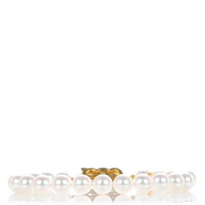 Mikimoto 18K Yellow Gold Akoya Cultured Pearl 7mm Strand Bracelet 1 of 6