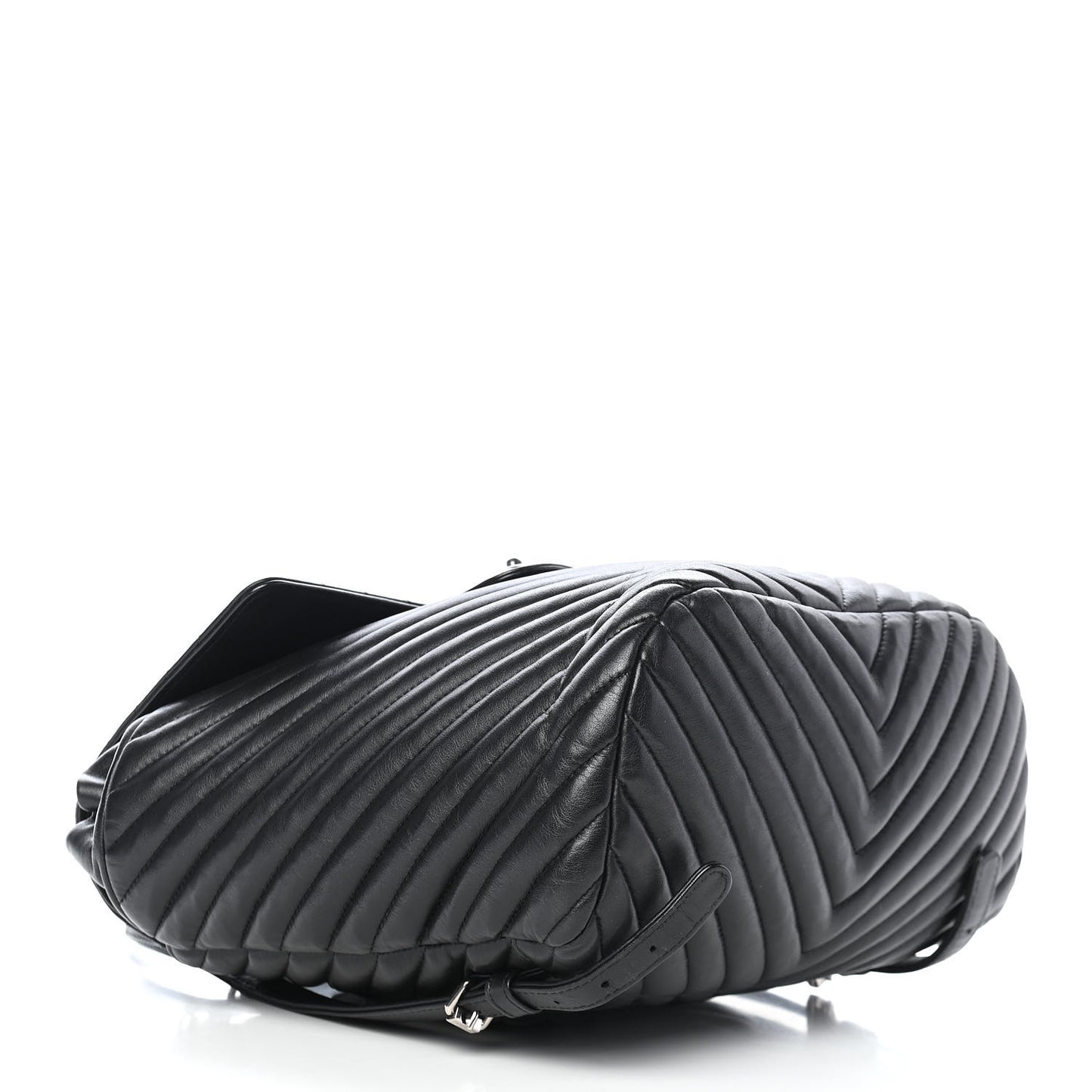 Calfskin Chevron Quilted Large Urban Spirit Backpack Black