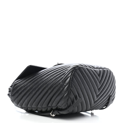Chanel Calfskin Chevron Quilted Large Urban Spirit Backpack Black 4 of 9