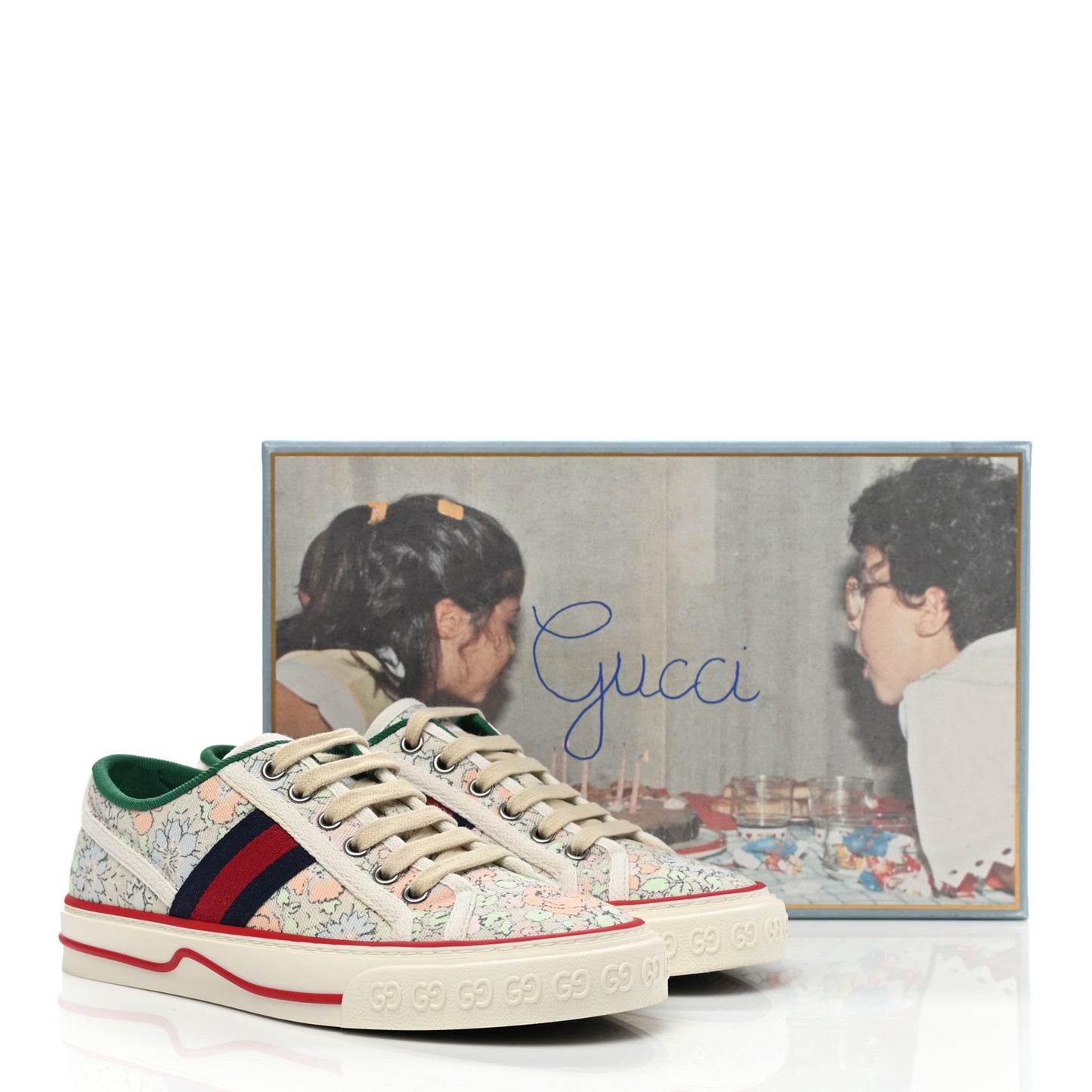 X LIBERTY OF LONDON Canvas Web Tracy Print Womens 1977 Tennis Sneakers 36 Mint Peach Mystic White