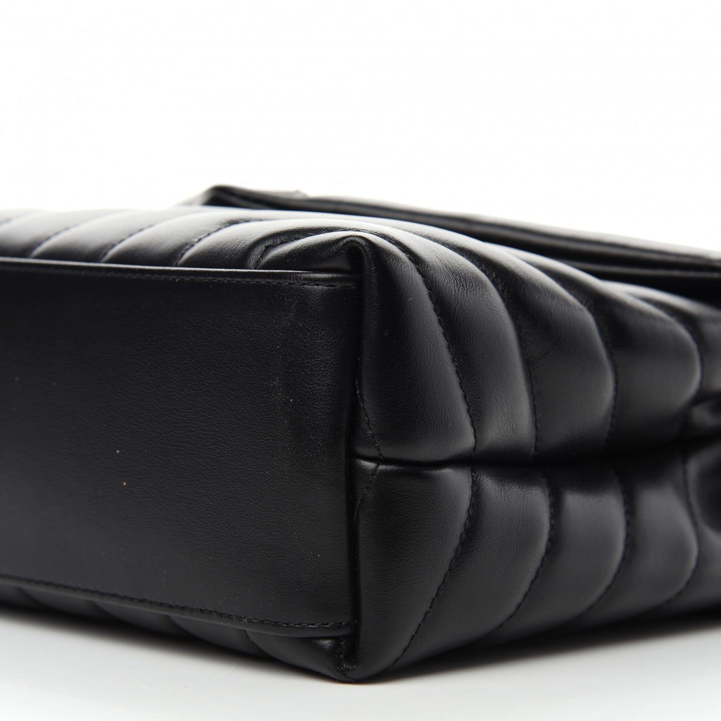 Calfskin Y Quilted Monogram Small Loulou Chain Satchel Black