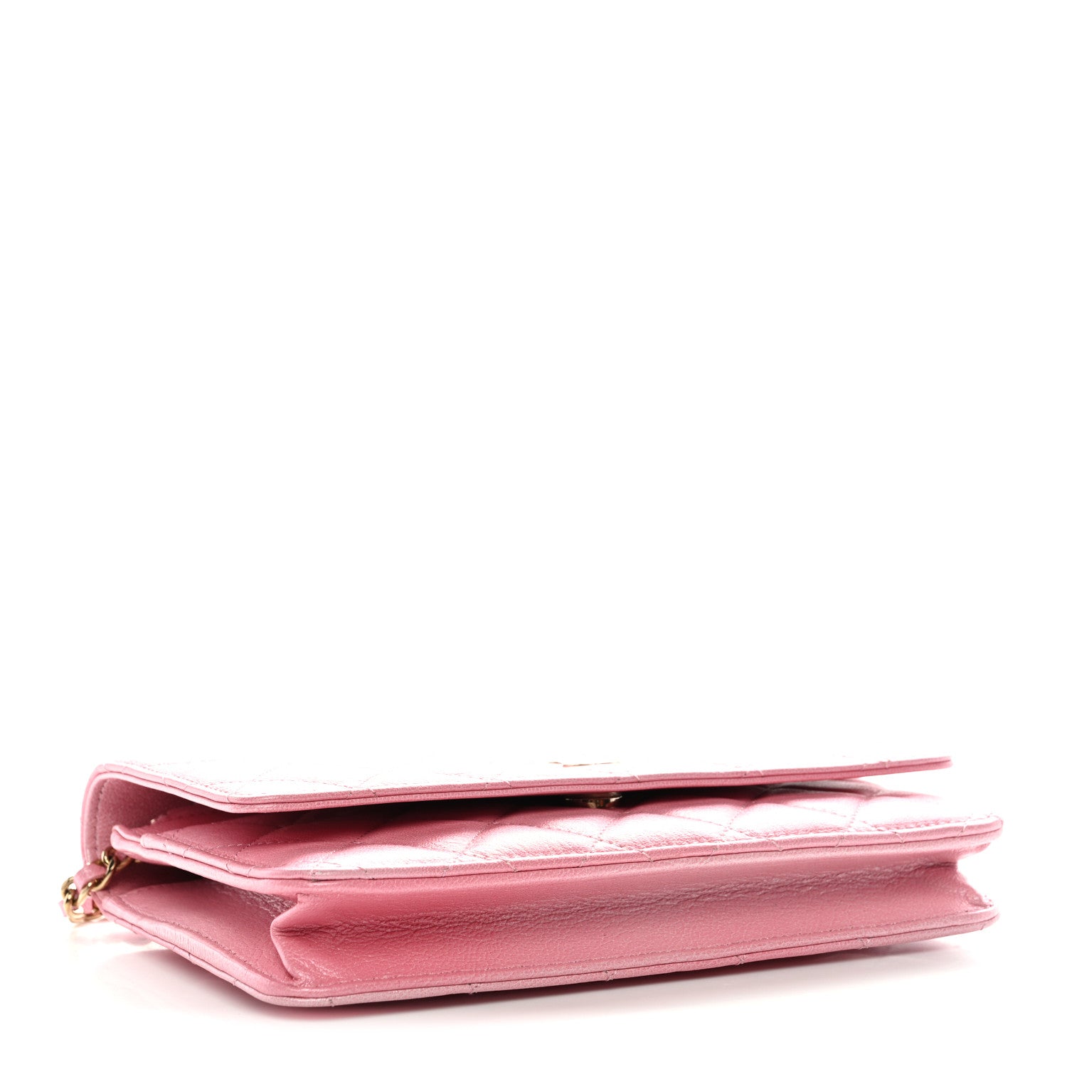 Chanel Iridescent Calfskin Quilted Wallet On Chain WOC Rose Pink 4 of 13