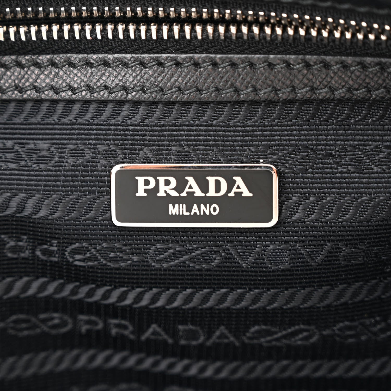 Prada Nylon Saffiano Vela Double Zip Crossbody Bag Black 7 of 12