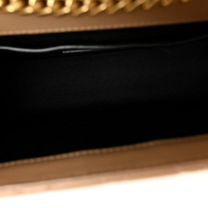 Saint Laurent Lambskin Mixed Matelasse Triquilt Small Monogram Satchel Dark Toffee 5 of 9