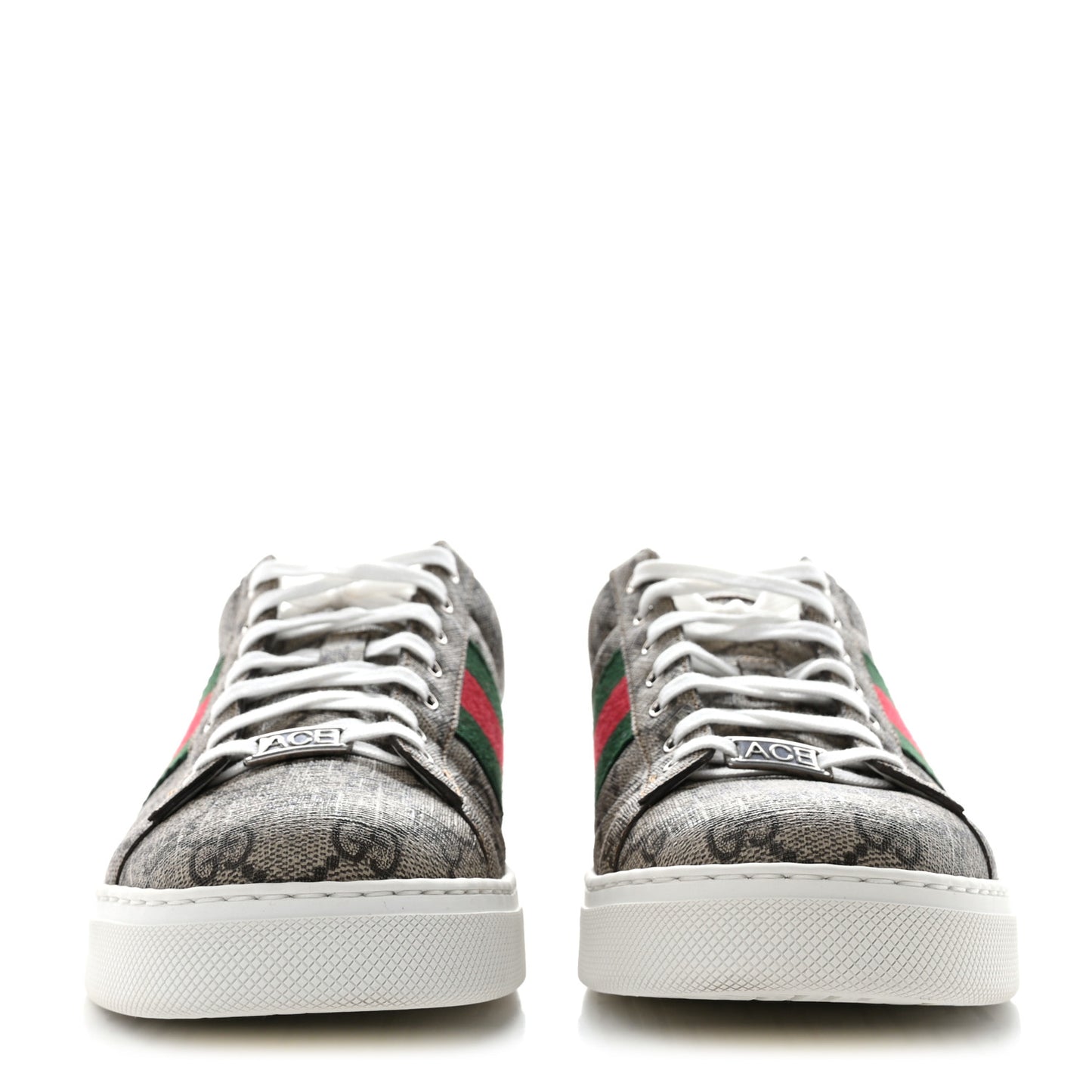 GG Supreme Monogram Ayers Web Mens Ace Sneakers 9.5 Beige Ebony