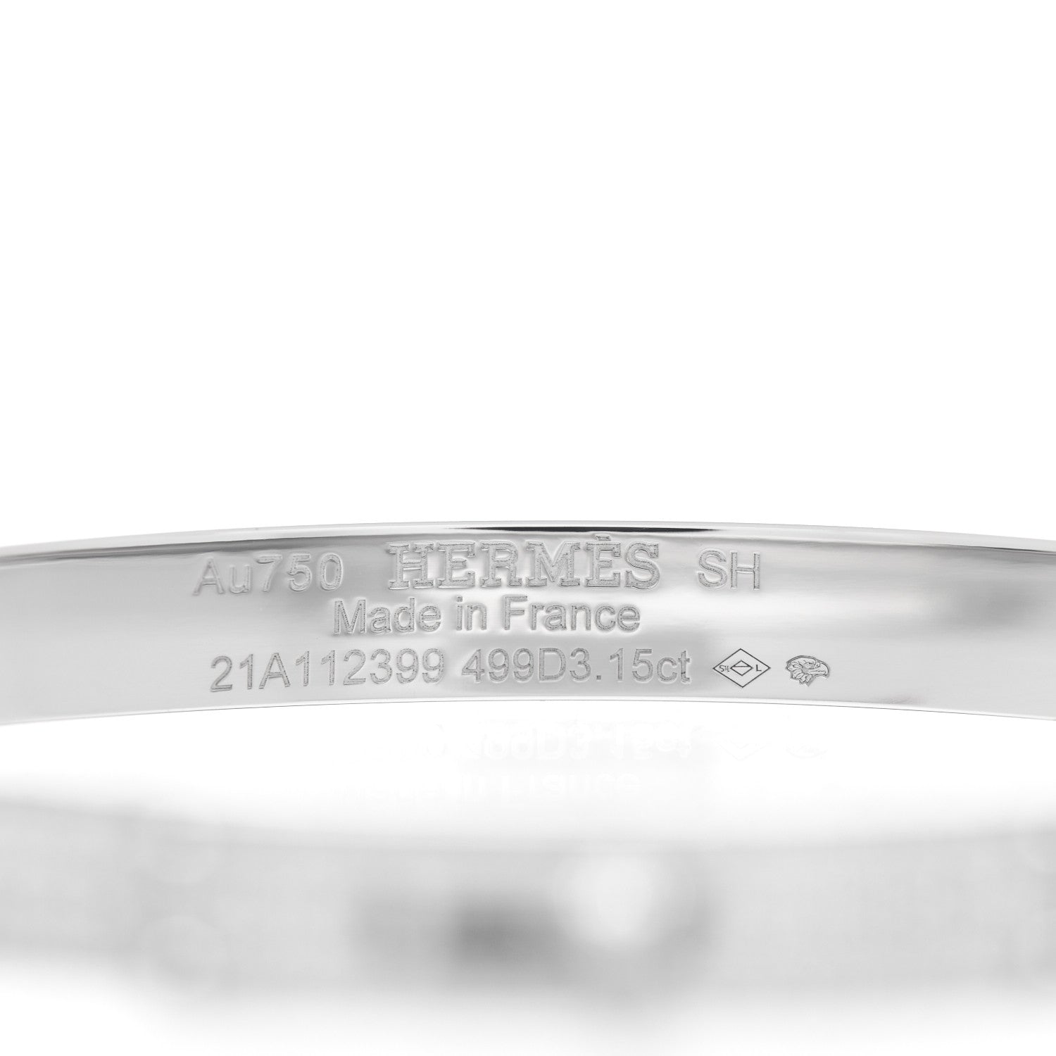 Hermes 18K White Gold Diamond Kelly Full Pave Bracelet SH 4 of 5
