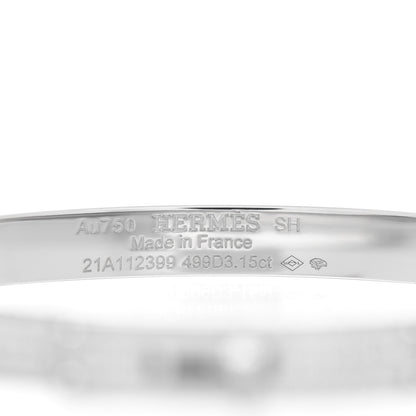 Hermes 18K White Gold Diamond Kelly Full Pave Bracelet SH 4 of 5