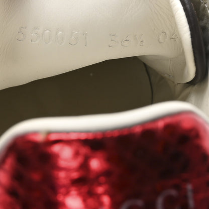 Gucci GG Supreme Monogram Bees Ayers Web Womens Ace Sneakers 36.5 Beige Oro Green Red 8 of 8