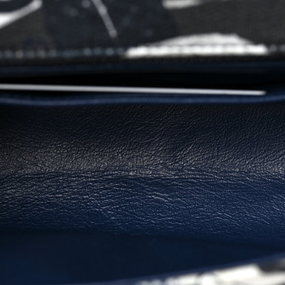Chanel Jersey Quilted Graffiti Reissue Mini Flap Navy Blue 5 of 9