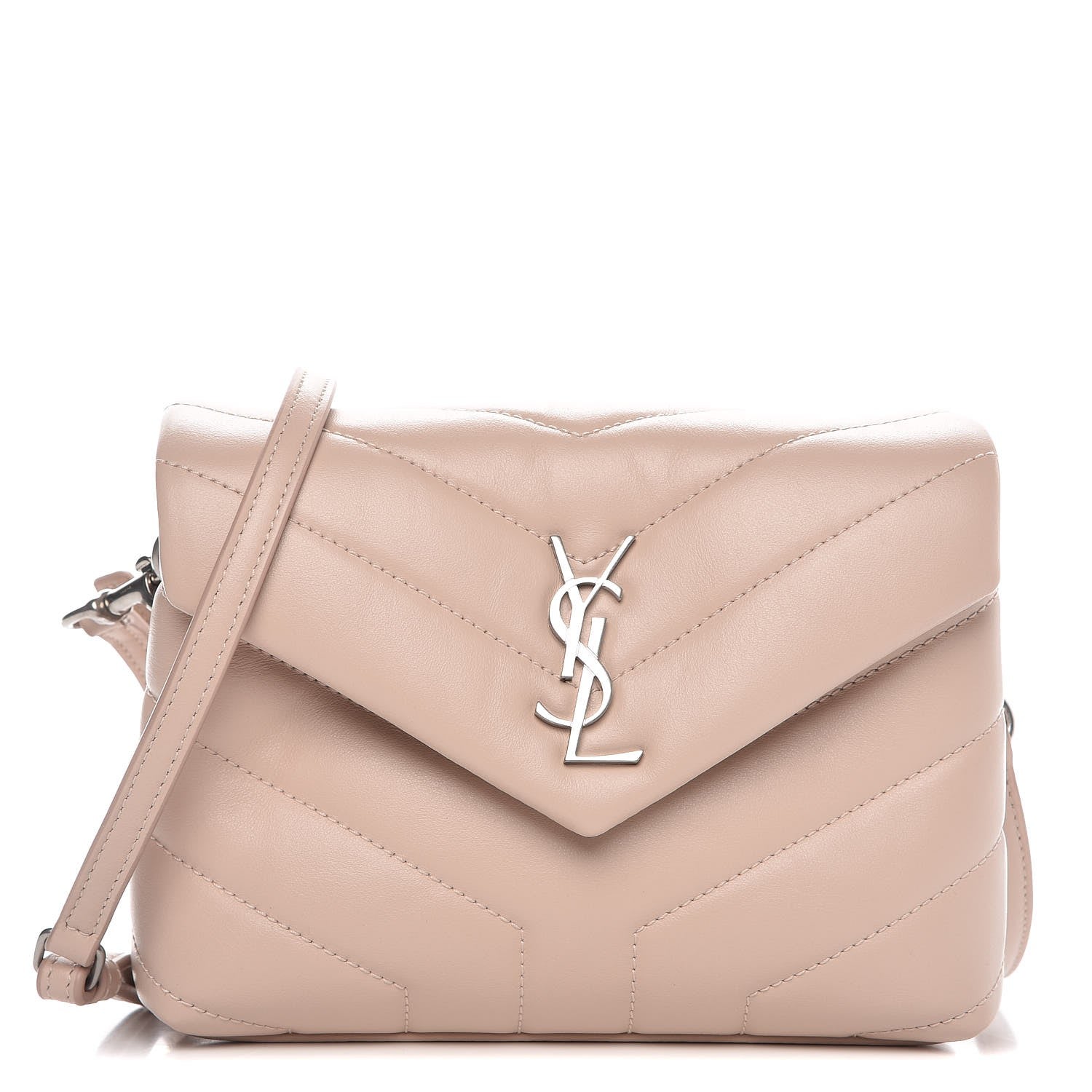 Saint Laurent Calfskin Y Quilted Monogram Toy Loulou Crossbody Bag Marble Pink 1 of 8