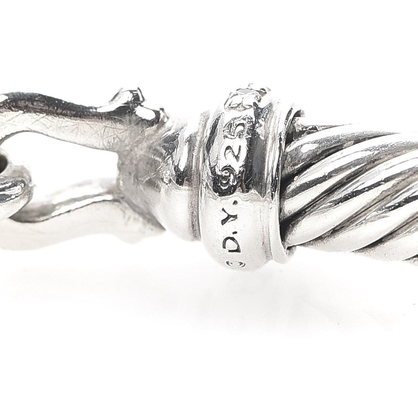Sterling Silver Diamond 5mm Cable Buckle Bracelet