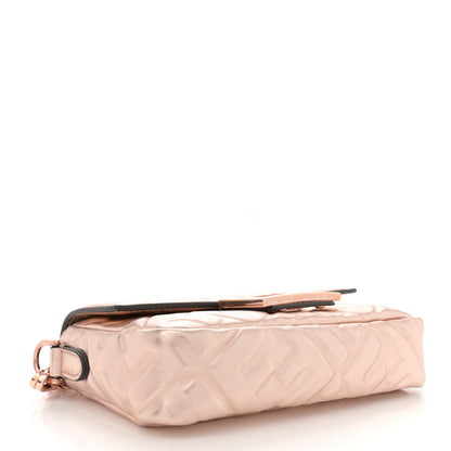 Fendi Vitello Laminato FF 1974 Embossed Mini Baguette Rame 4 of 10