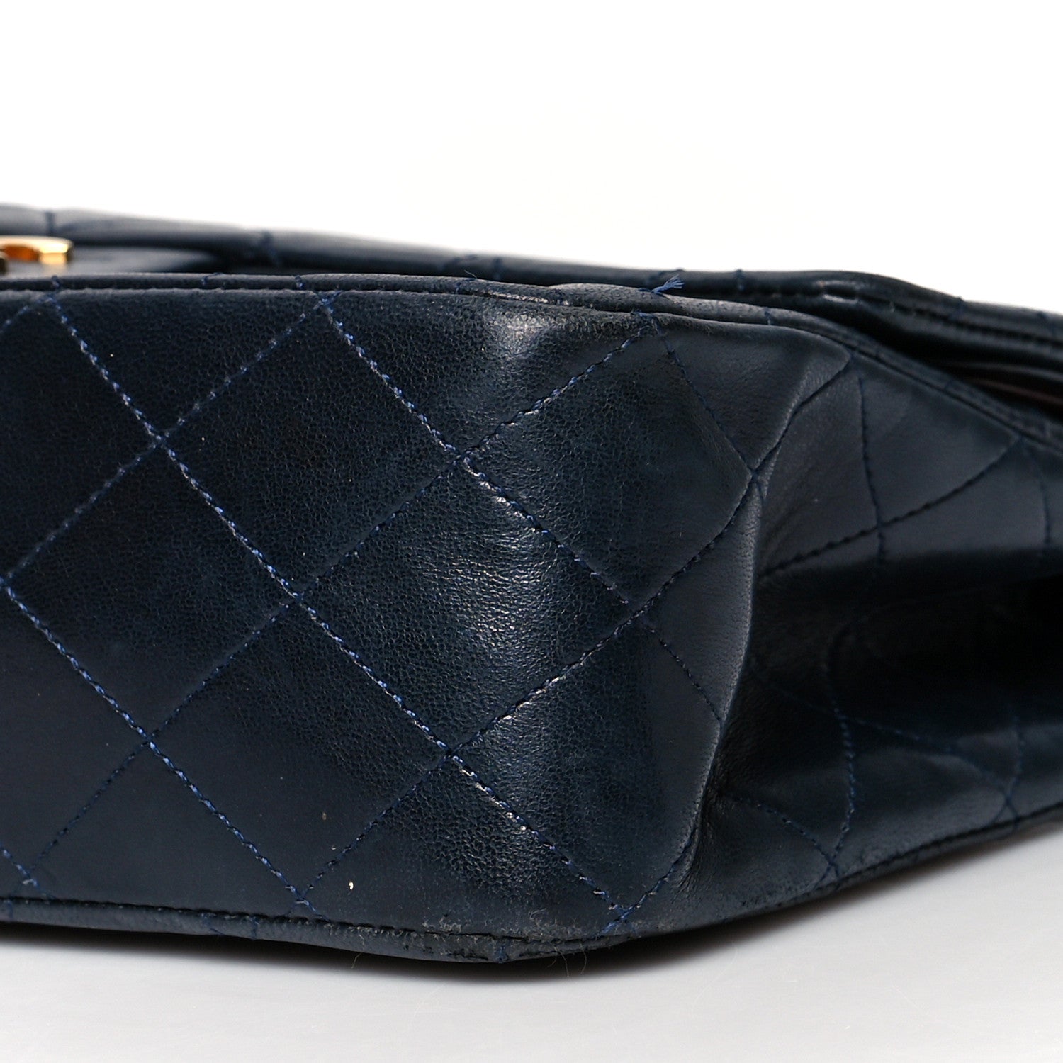Chanel Lambskin Quilted Medium Double Flap Navy 10 of 10